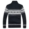 Camisolas masculinos Autumn Inverno Geométrico Impressão Men Sweater listrado Cardigan de moda quente Cardigan de moda quente Male grande tamanho 3xl T220906