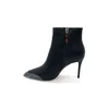 Frühlings- und Herbststil, schwarze Diamant-Stiefeletten, spitze Zehen, Stiletto-High-Heels, sexy Mode für Damen 220815