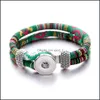 Bracelets de charme colorf estilo étnico pulgas de corda tecida ajuste 18mm button snap charms jóias para homens grop entrega 2 dhseller2010 dhh7a