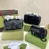 Classic Marmont Leather Chain Women Shoulder Bag Crossbody Mini Luxury Fashion e Nude Black White Bags purses handbags