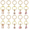 Keychains Keychain Pendants Gold Plated Key Holder Openable Heart Ring Accessories Phone Charm Flower Bee Wing For Women
