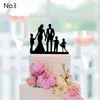 Forniture festive Topper per torta nuziale in acrilico nero stile misto per decorazioni Mariage Mr Mrs Bride Groom Family Toppers Baby Shower Decoration