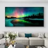 Painting Abstract Aurora Scenery Landscape Oil Painting Reproductions on Canvas Posters and Prints Wall Picture for Living Room