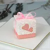 Emballage cadeau amour coeur découpé au Laser creux Chololate boîtes à bonbons faveur de fête de mariage cadeaux sacs fournitures d'anniversaire avec ruban