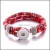 Bracelets de charme colorf estilo étnico pulgas de corda tecida ajuste 18mm button snap charms jóias para homens grop entrega 2 dhseller2010 dhh7a