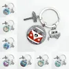 Personality Keychain 25mm Handmade Very Cute Cat Travel Time Key chain Crystal Pendant Keyring Men Women Keychain