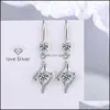 Charm S925 Stamp Sier Plated Earrings Love Heart Charms Zircon Earring Jewelry Blue Pink White Shiny Crystal Hoops Pierc Dhseller2010 DH2UT