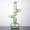 Unika bägare bongs 16 tum stora bong ziggy zong dab riggar 7mm tjockt pyrex glas vatten rör hårt grön klar med diffus downstem1145326