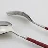 أدوات Flatware مجموعات 30pcs أدوات المائدة الذهبية مجموعة أبيض مائدة حلوى الشوكة