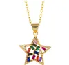 Colliers de bijoux pendentifs Star Circle Chain Collier Zirconi les bijoux cubiques Crystal CZ Fashion Charm S5J