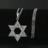 Anhänger Halsketten religiöse Menorah und Star von David Jüdischer Halskette Edelstahl 3 5 mmCuban Kette Hip Hop Bling Jewlery für M3594096