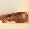 Leather Casual Versatile Belt Vintage Pin Buckle Belt Thin Matching Skirt Decorative Belt