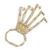 Halloweenowa bransoletka metalowe szkielet Bransoletki duchowe pazur łączący pierścień bransoletki palcami dla kobiet mężczyzn Halloween Boletka Prezent 3 kolor 3 kolor