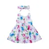 Kledingsets Peuter Kids Baby Girl Floral Tank Dress Match Hoofdband Zomerknop Mouwloze Sundress Bunkkleding