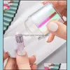 Nail Art Templates Laser Nail Seal Head French Manicure Art Templates Diy Design Transparent Aurora Straight Handle Stamp Drop Delive Dhnm3