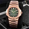 Luxury Watch Online PP 5712 / 1A Black Dial Mens Automatic Mens Hands Watches 18K Rose Gold Reserve