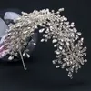 Gelin Beyaz İplik Başlıkları Gelinlik Rhinestone Head Band Prenses Taç Taç Kadınlar