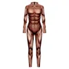 Party Supplies Festival performance digital print fitness simulation muscle conjoined male stage performance suit