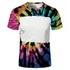 Heren t shirts zomer indie station in de VS tie-dye blanco tops dunne en lichte stof snel drogende korte mouwen t-shirt voor mannen/vrouwen