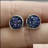 Stud Mini Runde Edelstahl Stud 8mm Harz Druzy Drusy Ohrringe Handgefertigt Für Frauen Schmuck Männer Drop Lieferung 2021 Dhseller2010 Dh3B9