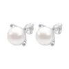 Kolczyki z kołki Pearl 925 Sterling Srebrna biżuteria 6 mm 10 mm naturalne kolczyki słodkowodne