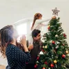 Decorazioni natalizie Cima di un albero di Natale in rattan con supporto a molla Decorazione per albero di Natale Topper Decorazione per albero di Natale Top Star 220908