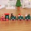 Przyjęcie przychylnie drewniane świąteczne zabawki na świąteczne ozdoby tabletopa Wesoły wystrój domu dla dzieci prezenty szczęśliwego roku 2023