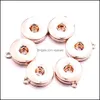 Pendanthalsband Sier Gold Metal 18mm Ginger Snap Button Base Pendant Charms f￶r DIY Snaps -knappar Halsband￶rh￤ngen Je Dhseller2010 Dhry0