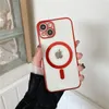 Magnetic Clear electroplated Cases For iPhone 15 14 13 12 11 Pro Max X XR XS Max transparent plating Soft Back Cover 100pcs