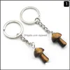 Porte-clés Pierre naturelle Porte-clés Anneau Champignon Pendentif Porte-clés Mignon Mini Statue Charmes Porte-clés Belle Porte-clés Pour Ca Dhseller2010 Dhmda