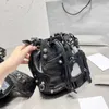 크로 셰 뜨개질 버킷 가방 멋진 여자 크로스 바디 숄더 가방 미니 토트 가방 최고의 품질 리얼 가죽 2022 최고 품질