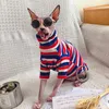Katzenkost￼me 100% Baumwollkatze Kleidung f￼r kleine gro￟e Hunde Streifen Kleidung Haustier Katze Springkleidung 220908