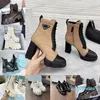 Buty Women Designer Martin wysoka platforma bez poślizgu gumowa pięta podeszła nylonowa bojowa damska