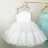 Abiti da ragazza Summer Pretty Girls Dress Festa di compleanno Cerimonia di comunione Abito da principessa Pizzo Sottile Abito da ballo per bambini Abito elegante Taglia 4-10T 220908