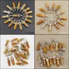 Charms Natural Stone Charms Topaz Agate Crystal Pillar Point Hangers Zhexagonale kolom Pendum ketting sieraden maken WH Dhseller2010 DHHPZ