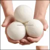 Other Laundry Products 7Cm Reusable Laundry Clean Ball Natural Organic Fabric Softener Premium Wool Dryer Balls Dhe12734 Drop Deliver Dhoz8