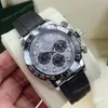 Topselling men watch Wristwatches m116519ln 40mm Meteorite Black Dial Natural rubber strap No chronograph Asia 2813 Movement Mechanical Automatic Mens Watches