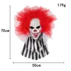 Party Favor Halloween Red Haired Horror Clown Wreath Door Pendant Wall Haunted House Bar Hanging Decor Happy Ghost Festival