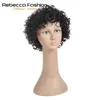 Synthetic Wigs Rebecca Short Loose Curly Wigs For Black Women Brazilian Remy Bouncy Curly Human Hair Wigs Short Wig Blond Red Cosp1654408