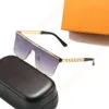 2022 Luksusowa marka design kwadratowe okulary przeciwsłoneczne z mężczyznami internetowymi Kobiety Kobiety cyklonowe metalowe okulary przeciwsłoneczne maska ​​w kształcie okularów Oculos Lunette de Soleil 25010