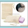 Soaps Natural Exfoliating Mesh Soap Saver Scrubbers Sisal Soaps Savers Bag Pouch Holder For Shower Bath Foaming And Drying Drop Deliv Dhw6Q