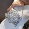 Abendtaschen Silber Pailletten Damen Schulter Quaste Kette Damen Dinner Party Clutch Geldbörse Handtaschen Luxus Weibliche Kleine Umhängetasche