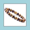 Charm Bracelets Tiger Eye Elastic Bracelets Men Handmade Jewelry Healing Energy Stone Beads Bangle For Women Bracelet Birthd Nanashop Dhdat