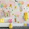 Fonds d'écran Papier peint décoratif Nordique Simple Dessin animé Animal Ciel Nuage Ballon Enfants Maison Fond Mur