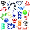 Party Favor 24 blocs Favorise Moyen Magic Snake Cube Fidget Toy Twist Puzzle Speed Cubes pour enfants Sac Remplisseurs Fournitures Classro Mxhome Amstn