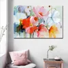 Canvas målning nordisk blå röd grön rosa blommor akvarell affischer och tryck väggkonst för vardagsrum matter heminredning modern cuadros