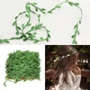 Flores decorativas 5m/20m guirnalda artificial bricolaje de rat￡n falso en forma de hojas cornas artesanales follaje verde hojas de seda