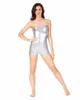 Adult Metallic Camisole Shorty Catsuit Costumes Unitard For Women Ballet Dance Leotards Shiny Stage Performance Biketards Lycar Dancewear