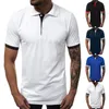 Polos pour hommes Hommes Printemps Summer Top Shirt Casual Sports Chemises confortables Colorblock Revers à manches courtes Mode T Athletic Tee Hommes