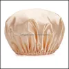 Bath Tools Accessories Double-Layer Shower Cap Waterproof Adt Women Bath Caps Shampoo Hat Kitchen Ladies Oil -Roof 015 Drop Delivery Dhu90